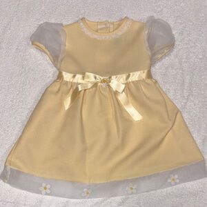 Brooke Lindsay vintage puff sleeve yellow daisy Easter spring dress girls 3t